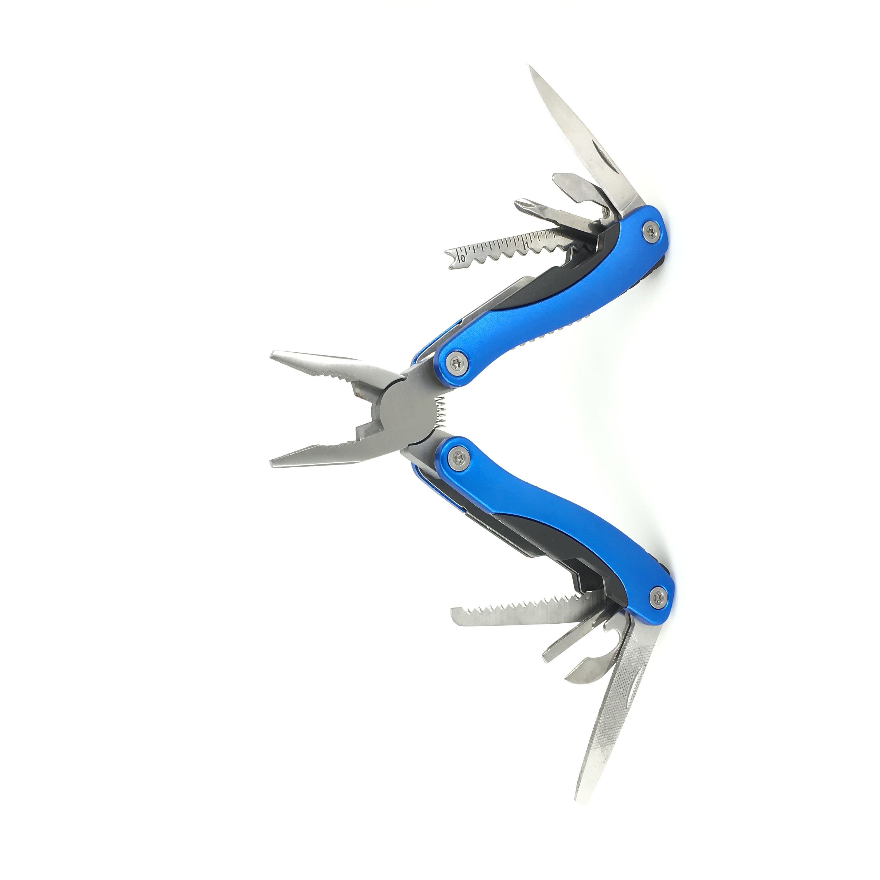 12-in-1 Anodised 	Aluminium Folding Multi Multitool Pocket Pliers with Pouch Packing