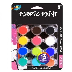 12*4ml Neon colors fluorescent acrylic fabric paint set for kids