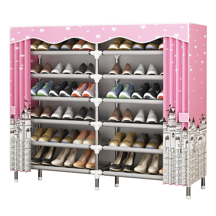 125X-7 household steel pipe frame big home shoe rack fashion design portable easy to assemble shoe cabinet DIY shoe cabinet