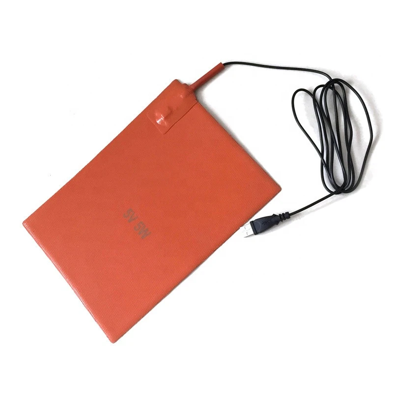 12V 24V DC power Mini Silicone rubber heating pads hot plates  with USB connectors
