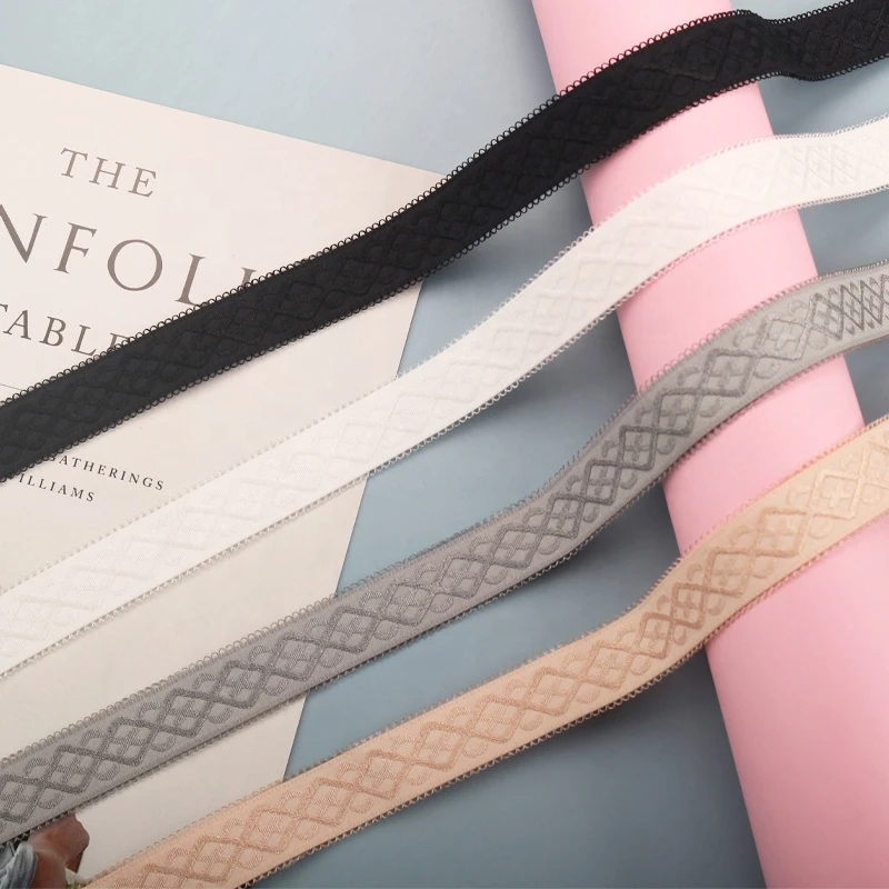 1.5 inch 15mm 10mm sewing color nylon webbing elastic belt custom waistband print non-slip Mask Earloop Shoulder strap