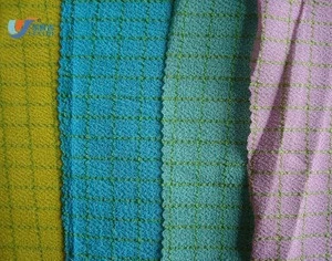 150D Single Woven Checked 100% Viscose Rayon Fabric For Morocco Tunisa Bath Glove Mitt