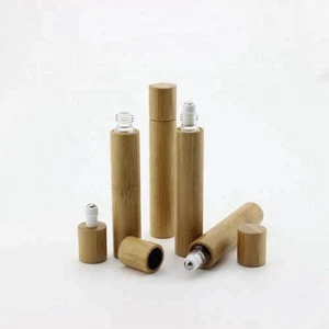 15ml real bamboo roller olive oil glass bottle no leakage good massage perfume bottle factory
