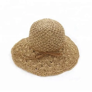 2017 summer simple beach paper straw hat for beautiful girl