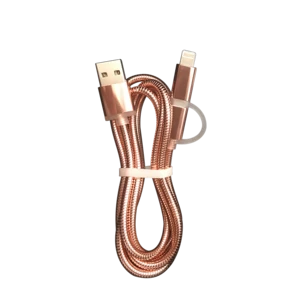 2018 Lotlike new arrival 2 in 1 cords of stainless steel usb charger cable metal spring usb charging cable for iphone samsung
