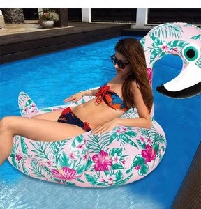 2018 new adult pink decorative bird inflatable floating bed water decorative bird inflatable floating row swimming float