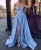 Import 2019 Burgundy Prom Dress With Pockets Side Slit Strapless Satin Elegant Evening Party Gowns Women Long Formal Dress from China