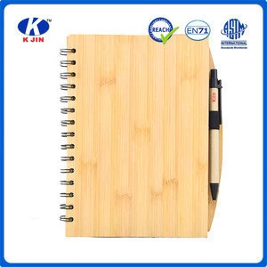 2019 multipurpose bamboo notebooks with pen inside