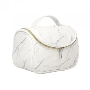 2020 Luxury wholesale custom logo promotional women PU make up cosmetic bag with zipper