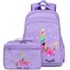 2020 New Custom Cute Unicorn Book Bags Kids School Bags for Girls with Lunch Box for Toddler Preschool Kindergarten Bag
