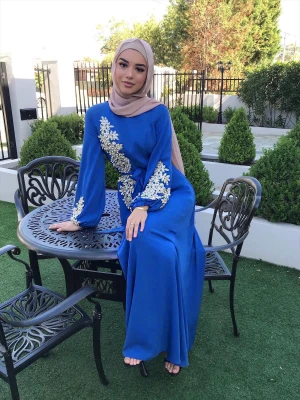 2020 New design Arabian Islamic Muslim bride dresses long sleeve muslim wedding dress luxury high collar wedding dress