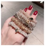 2020 Women Crystal Hair Ties Pearl Elastic Hair band Girls Scrunchies Rubber Band lady Hair Accessories Headwear Ornament