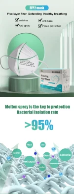 2021 5 plys Facemask Particulate Filter Respirator Dust Mask ffp2mask Earloop FFP2 Disposable Masks EN 149 FFP2 Mask
