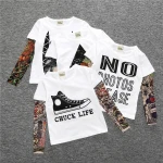 2021 Boy Clothes Cotton T-shirt Long Sleeve Children Tee Shirts Novelty Tattoo Sleeve Baby Girl Tops autumn casual Kids T shirts