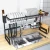 Import 2021 hot selling stainless steel  Dish Drainer 304 adjustable Kitchen 2-Tier Dish Rack with Utensil Holder from China