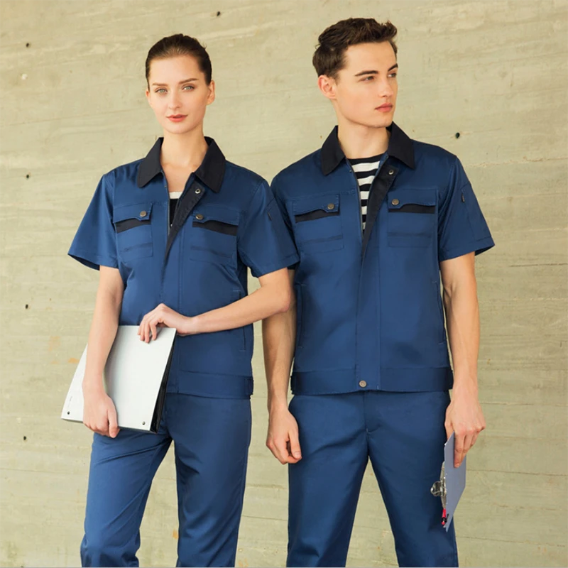 2021 Summer Wear-resistant Labor Protection Custom Women Short Sleeve Work Shirts