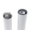 20oz Stainless White Tumblers Sublimation Blanks Skinny Tumbler Straight With Straw