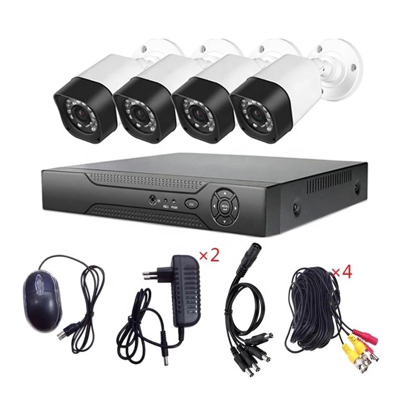 2MP 4CH AHD DVR Security System Outdoor Waterproof H.264/H.265 1080N CCTV XVR Video Recorder 4 Analog AHD DVRCamera Set
