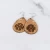 Import 2&quot; Circle or Teardrop Monogram Cork Dangle Fishhook Earrings from USA
