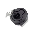 2"Plastic Flush Pull Slam Latches Lift Ring Handle Marine Boat Sliding Round Deck Lock with Key RV Boat Yacht Parts Accessories