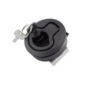 2&quot;Plastic Flush Pull Slam Latches Lift Ring Handle Marine Boat Sliding Round Deck Lock with Key RV Boat Yacht Parts Accessories