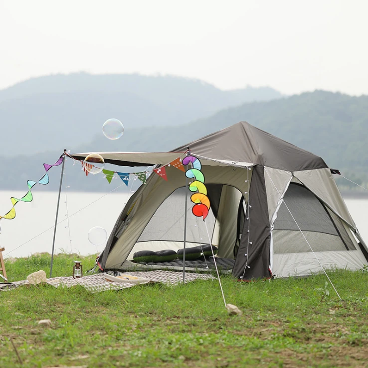 3-4 person foldable outdoor automatic camping tent lightweight double layer waterproof polyester tent
