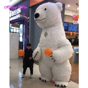 3 m brown and white inflatable costumes walking mascot polar bear costume