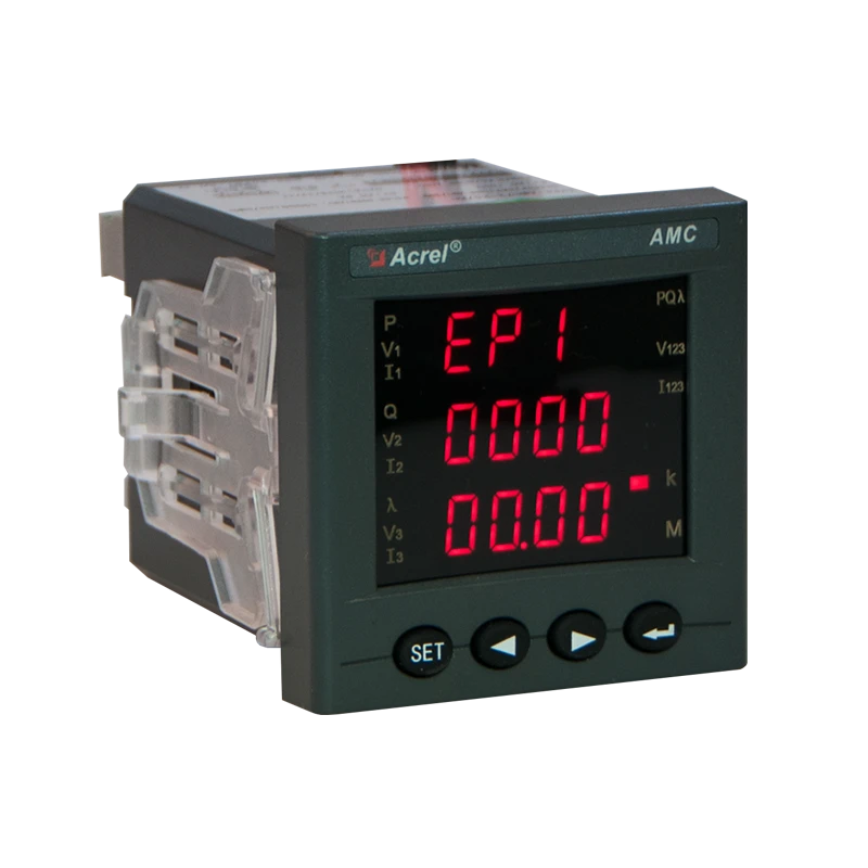 3 phase amp volt power meter LED display Multifunction energy Meter AMC72-E4/KC with rs485