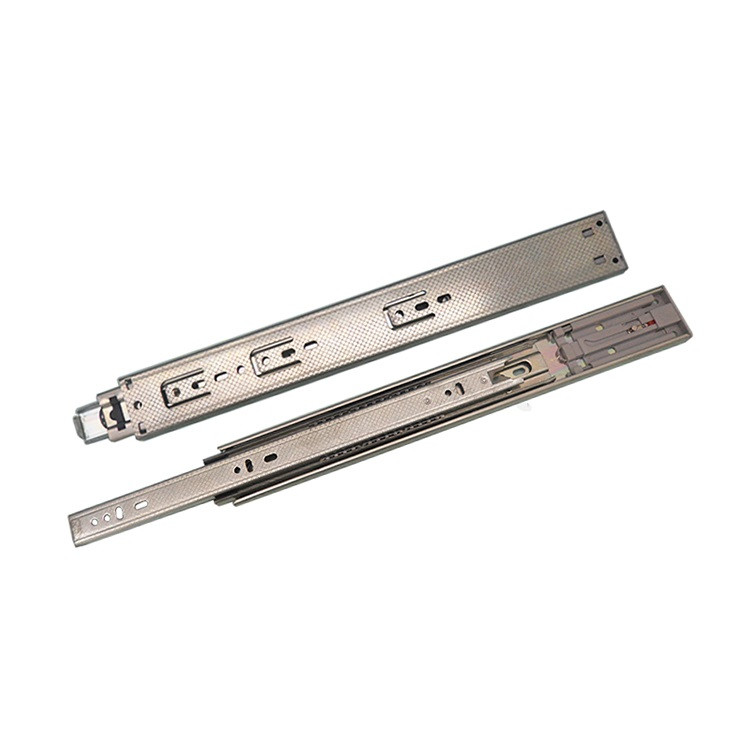 3 Section buffering track desk drawer rails steel material table rail telescopic drawer slide