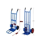 300Kg 400Kg 500Kg warehouse dolly cart heavy duty industrial garden steel cart trolley for two wheel lightweight hand truck