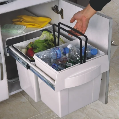 36L Kitchen waste bin with 400mm plastic  cabinet