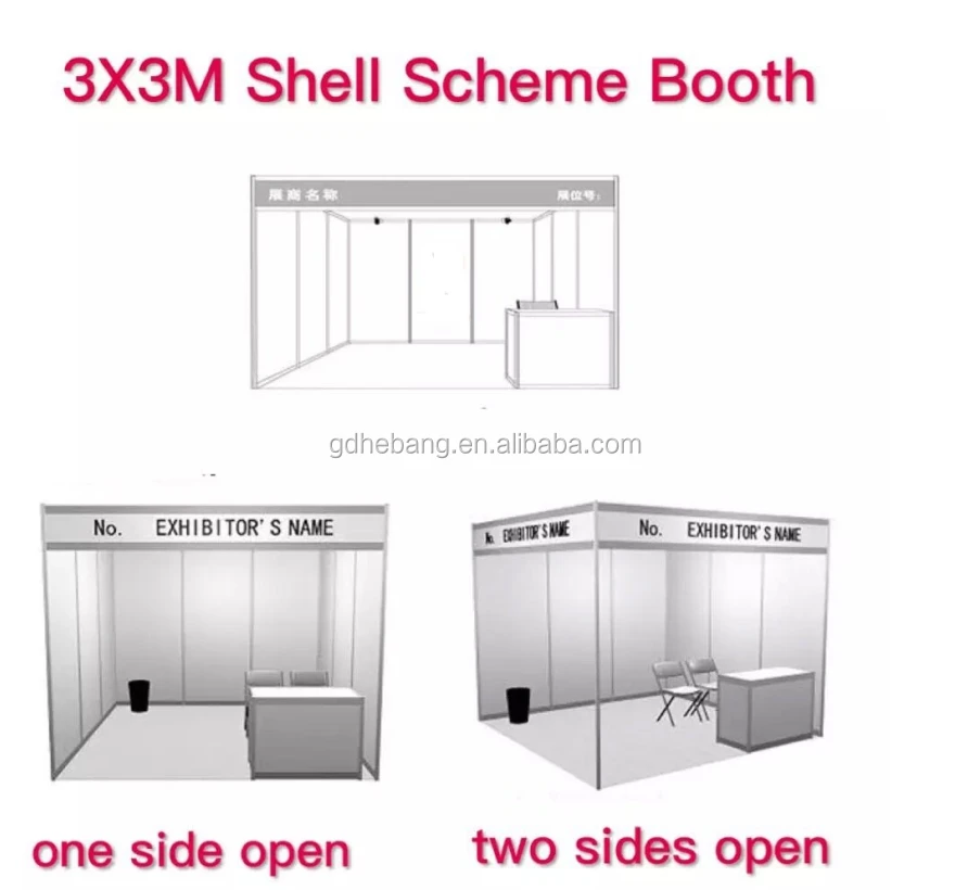 3x3 aluminum extrusion standard Modular Partition Shell Scheme Trade Show Expo Display Exhibition booth