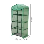 4 Tiers Portable Garden Greenhouse Mini Green Greenhouse With PE Cover & Roll-Up Zipper Door For Indoor Outdoor Use