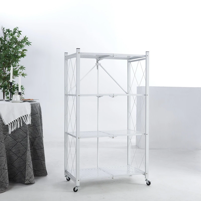 4 Tiers Stacking Racks and Storage Shelves with Adjustable Height
