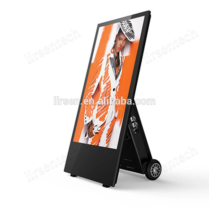 43 Inch interactive android screen outdoor advertising digital kiosk Media Player Portable Display Battery Powered Outdoor IP65