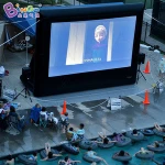 4.5m high portable projector screen inflatable for outdoor events 2018