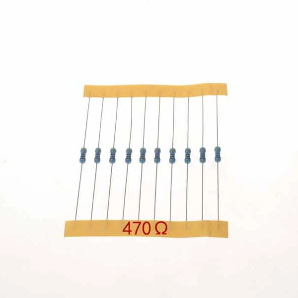 470  ohm 1/4w 0.25w THT metal film resistor MF 1%  precision full range of velaues from shenzhen supplier