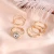 Import 5 piece set vintage crystal gold ring luxury engagement bridal jewelry rhinestone round rhinestone ring jewelry set for women from China