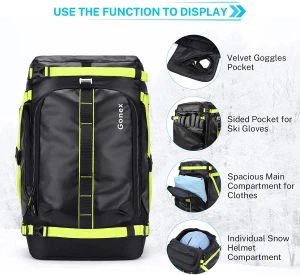 50L Waterproof Snowboard Ski Boot Bag Backpack for Men Women-travel Ski snowboard Boots Helmet Bag
