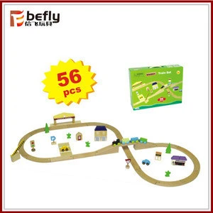 56PCS assembly track kids wooden toys for sale