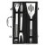 Import 6 Piece BBQ Tool Box Set - Includes Spatula with Bottle Opener, Fork, Tongs, Gill Brush from China