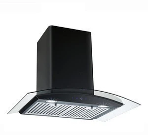 600mm black painted Stainless Steel touch switch island range hood