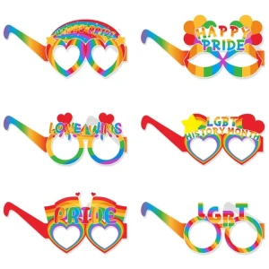 6pcs Rainbow Party Supplies Eyeglasses Mexican Themed Glasses Frame for Fun Fiesta Party Decorations Photo props