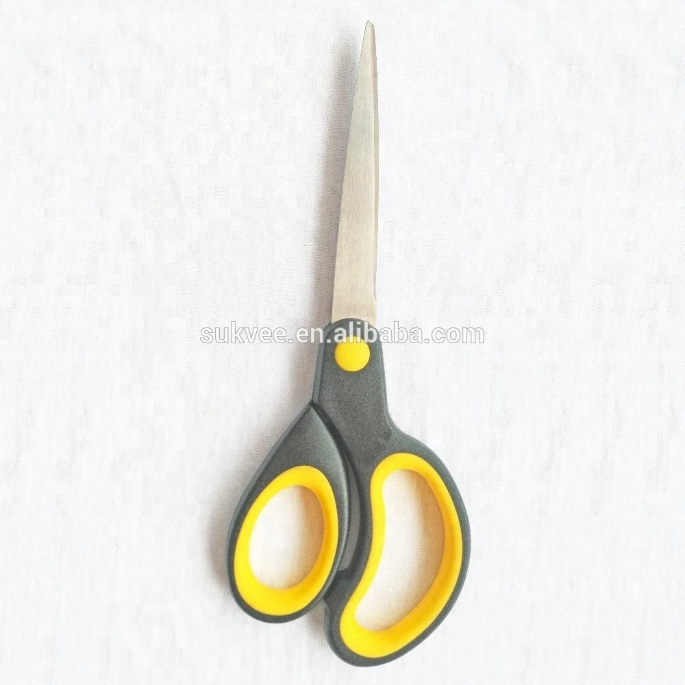 7-3/4 inch Stainless steel professional school office scissors with soft grip plastic handle for paper cutting or universal