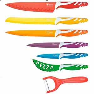 7pcs Swiss Royalty Non-Stick Color Knife set with color handle