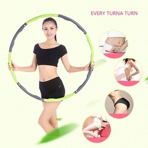 8 Knots Fitness Sport Gym Flat Yoga Waist Exercise ring Removable Plastic rings Foam hulaa body building fitness equipment