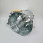 8L round shapge  Galvanized steel pail wood handle metal bucket