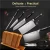 Import 8pcs stainless steel kitchen tools ABS handle wooden block kitchen knife set from China