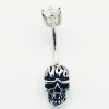 925 Sterling Silver Punk style  Skeleton Navel Ring  Fashion Women Men Belly Piercing Jewelry