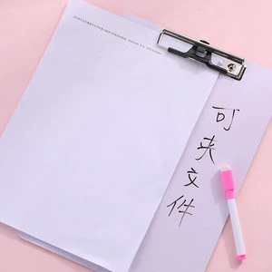 A4 lap board dry erase whiteboard with clip holder for whiteboard marker pen